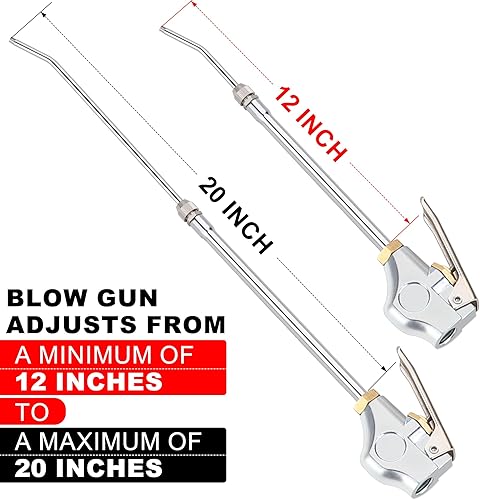 Miniatura 2 de Hromee Pistola de soplado de aire industrial potente de alto volumen con boquilla de flujo de aire extensible, pistola de soplador de aire de polvo