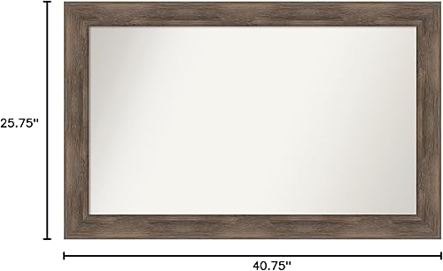 Miniatura 6 de Amanti Art Espejo personalizado, espejo de baño de madera dura, espejo de pared o espejo de tocador de baño sobre el fregadero (25.75 x 40.75