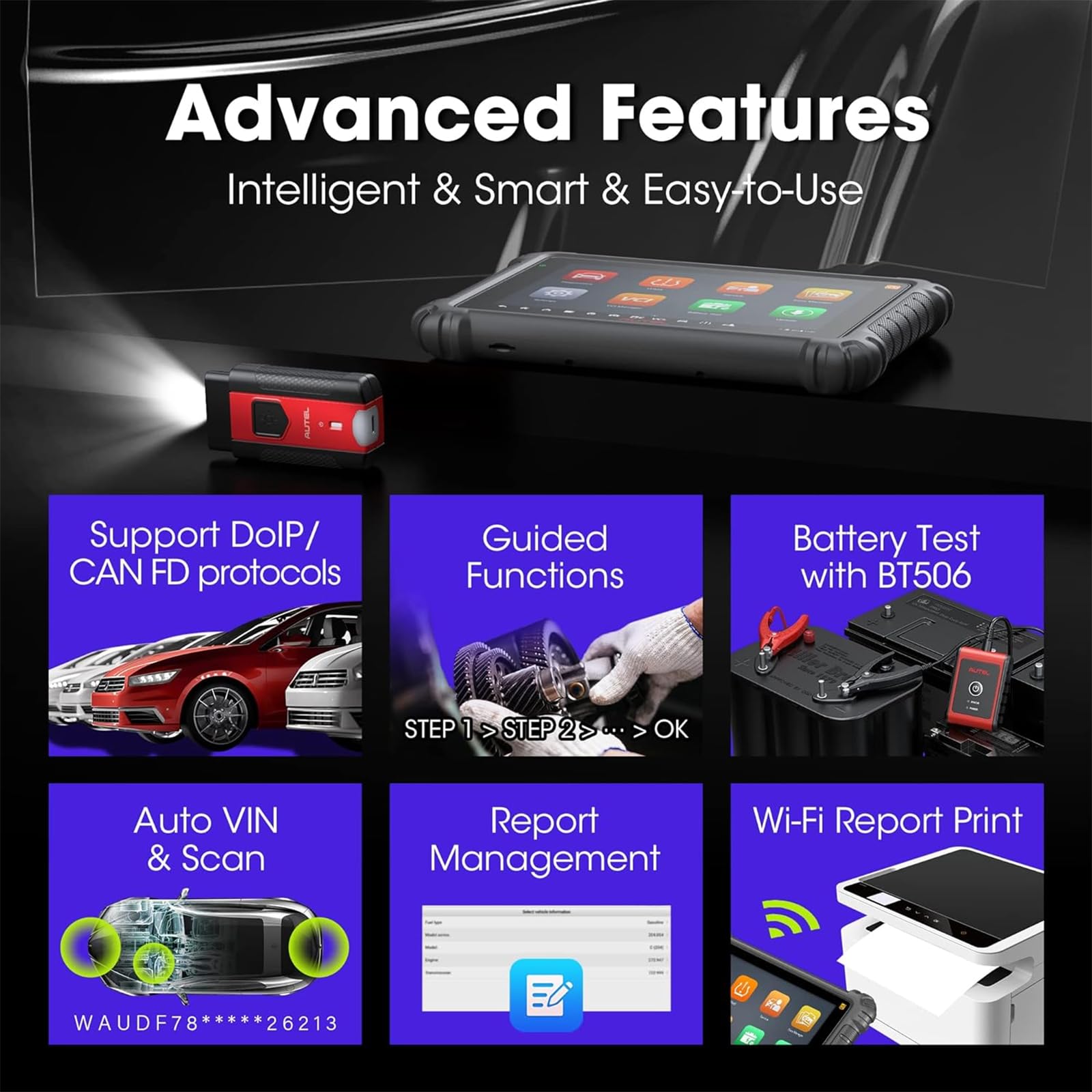 Autel MaxiCOM MK906PRO-TS Escáner: 2024 Actualizado de MS906 Pro/MK908 II/MS906Pro TS, Todos Los Diagnósticos Sistema, Programación TPMS, Codificación ECU, 36+ Servicio, FCA y SGW, Sin límite IP,OS 10