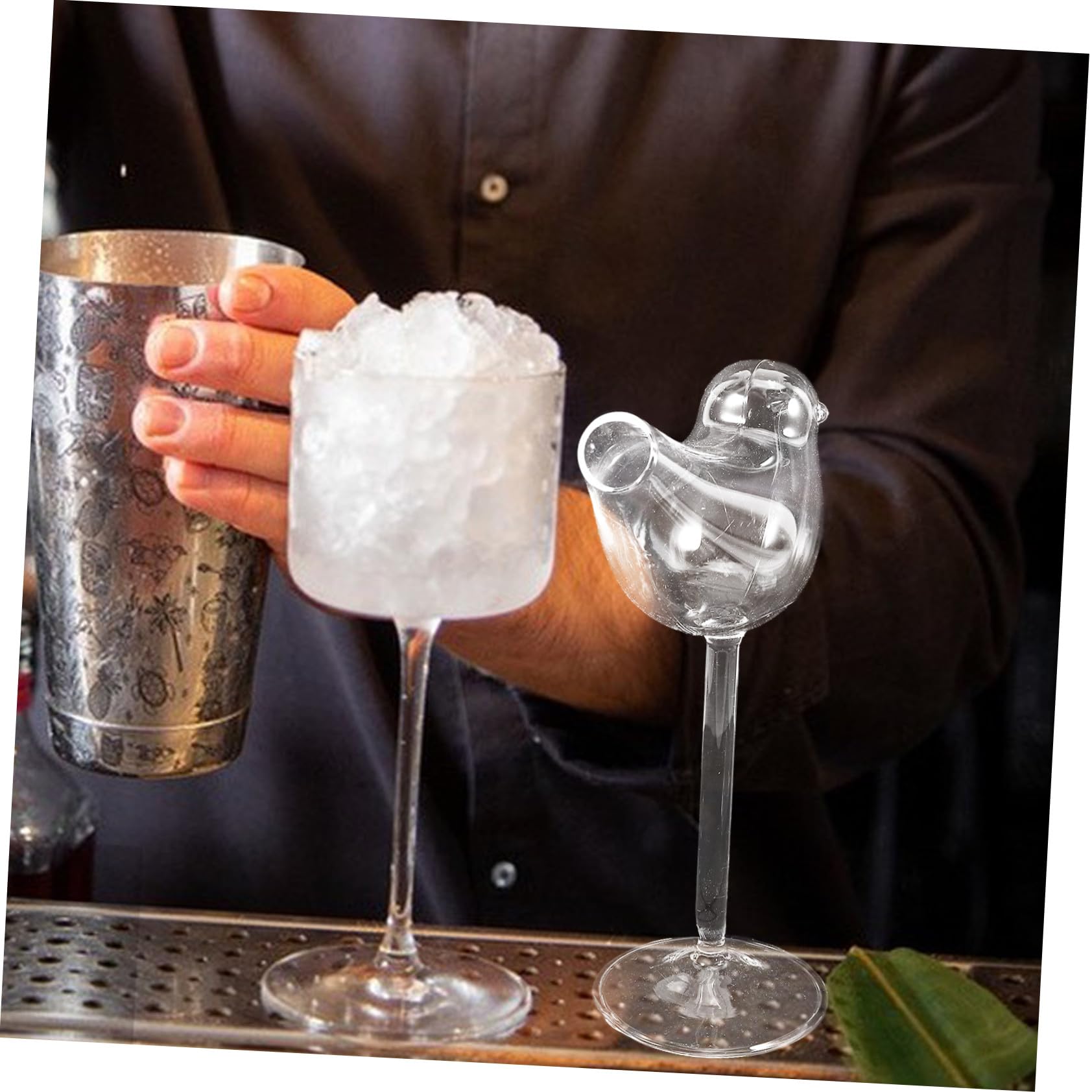4 Stück Vogel Cocktailgläser aus Glas 150ml für Cocktails und Brandy
