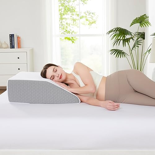 Miniatura 2 de CertiPUR - Almohada de cuña para soporte de piernas y rodillas, almohadas de cuña de espuma viscoelástica con fundas lavables para poscirugía,