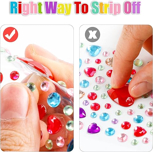 Miniatura 3 de LOMIMOS 2337pcs Gem Stickers, Self Adhesive Acrylic Rhinestone Jewel Assorted Shape Diamond Decorative Sticker for Craft DIY Supplies Kid Bling