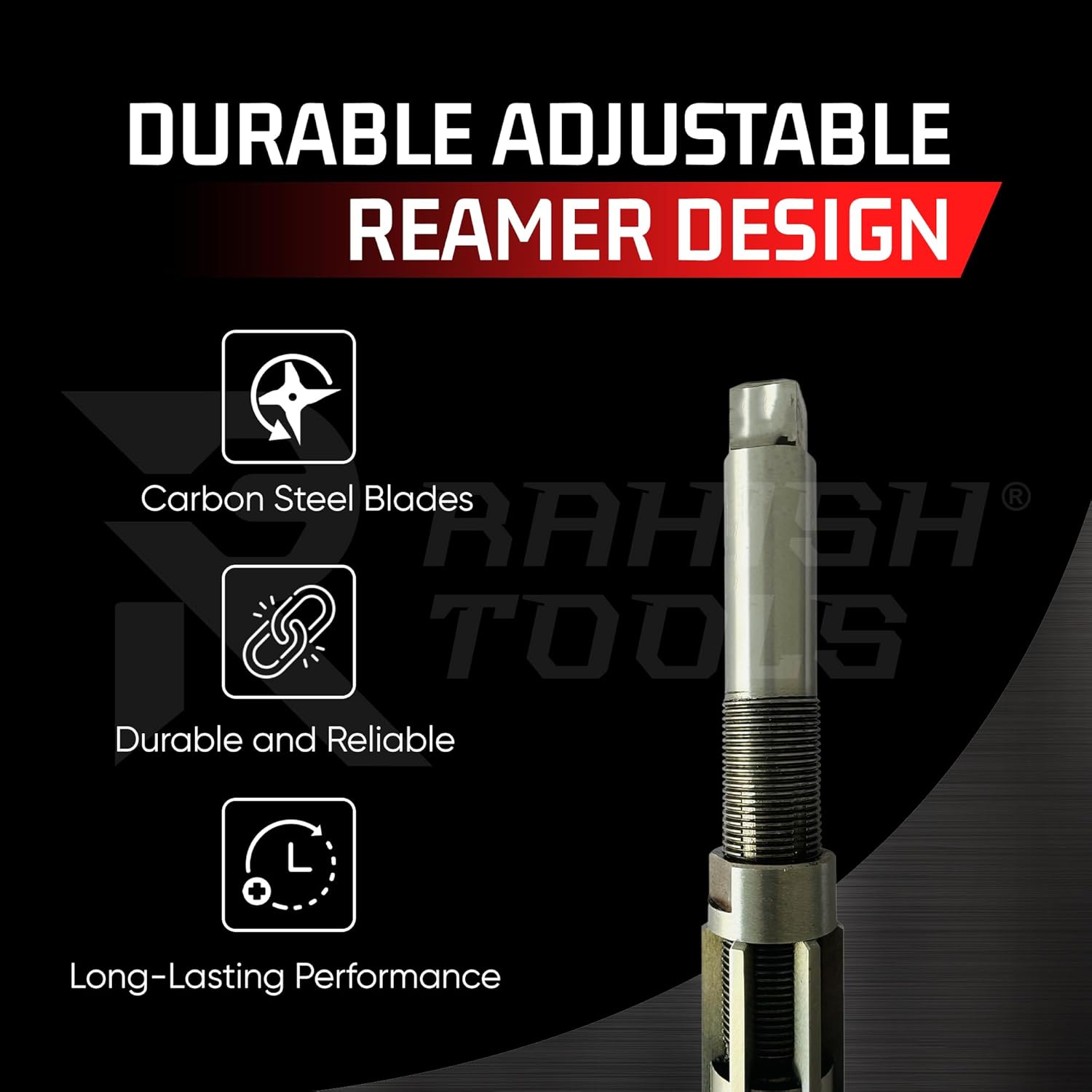 Adjustable Hand Reamer Tool H12 To H16 Sizes - 1-1/16" to 2-7/32" Reaming Tool for Precise Hole Finishing with Carbon Steel Blades - Hand Tools Reamers for Metal & Wood - 26.98mm-56.35 mm