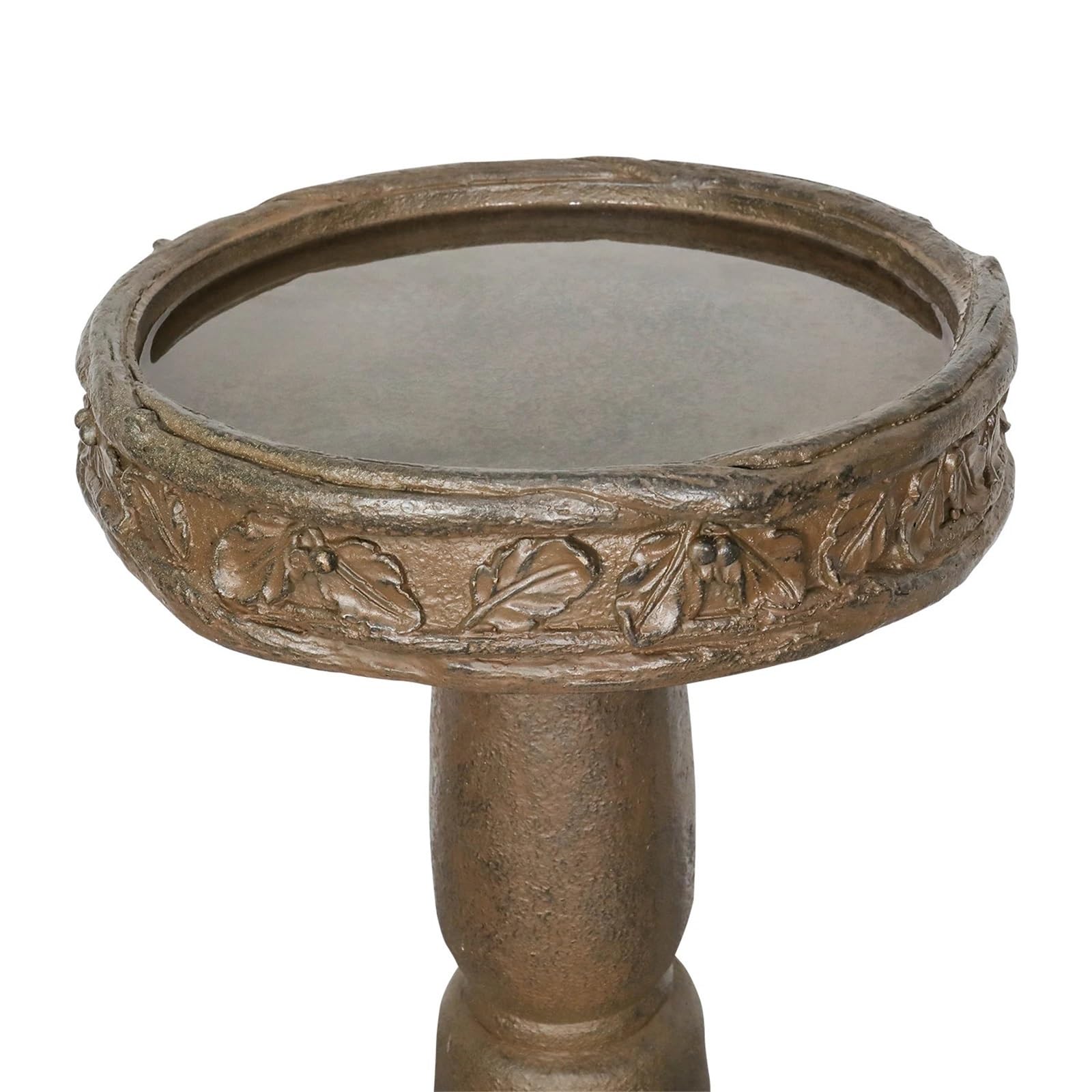 Metal Bebedero pajaros con Pie Baño for pájaros Vintage de jardín Cemento al Aire Libre | Baño for pájaros con pedestal de hormigón for patio trasero, decoración de césped, 23,8 pulgadas de alto