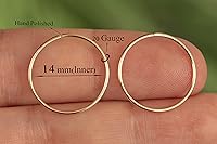 Vista 136 de Gold Hoop Earrings Silver Hoop Earrings - Hoop Earrings For Women Two Pcs Of Thin Gold Filled Sterling Silver Hoops, Helix Hoop, Tragus Ring