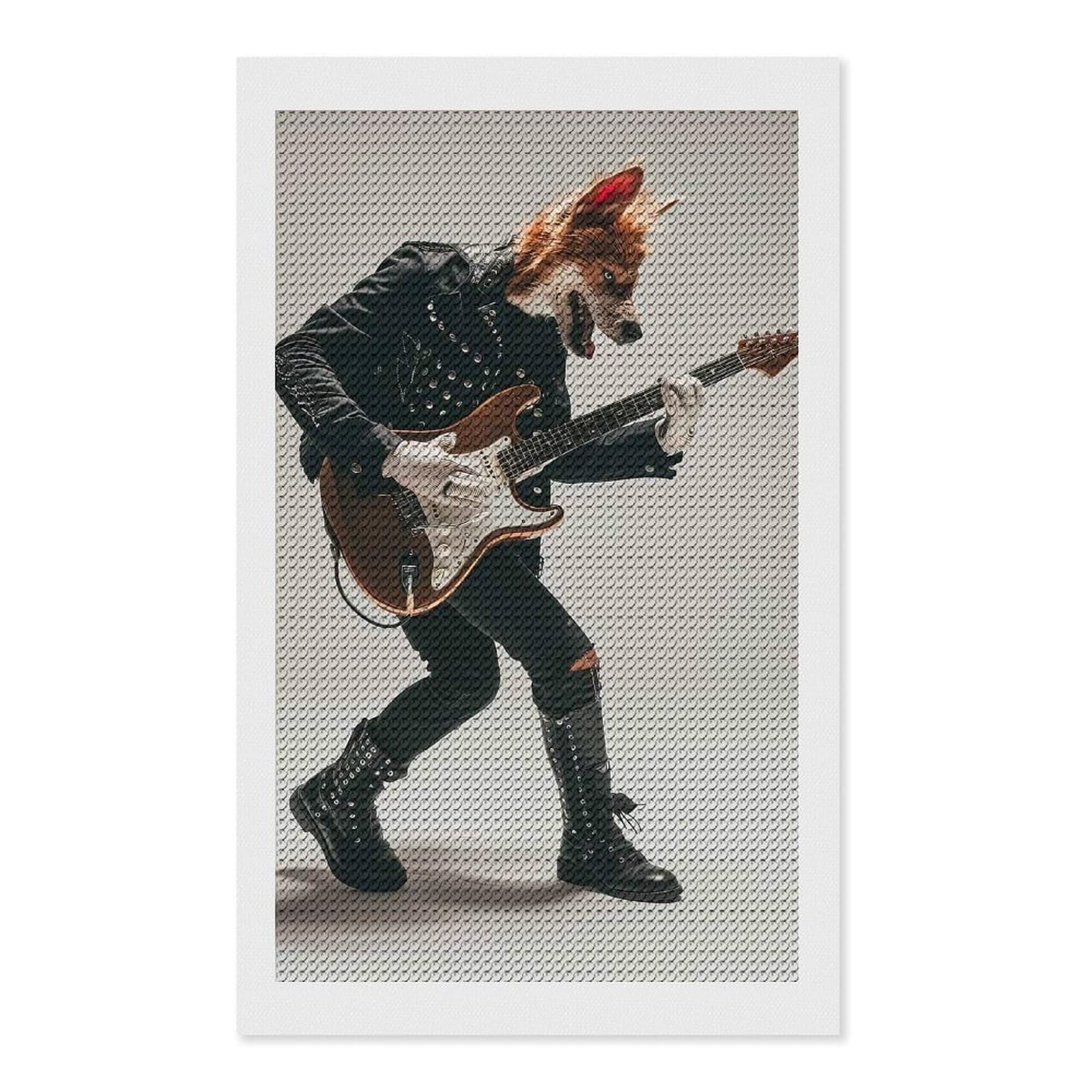 Junmoney Dingo Guitar Round Drill Diamond Painting 12"x20", for Women, Relaxing DIY Hobby, Bedroom Decor, Christmas Gift, Adhesive Canvas