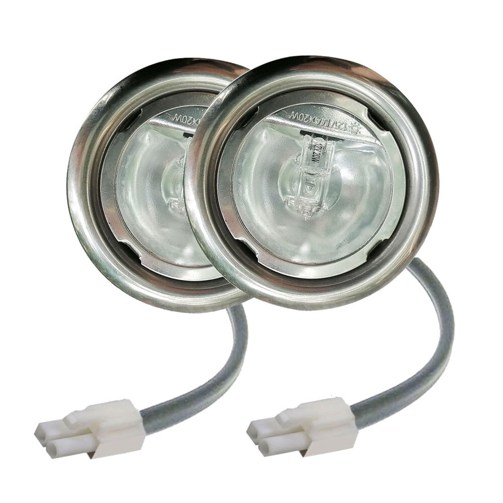 ruehalf 2-Piece 20W Halogen G4 Light Bulb Cabinet Light 2 Inches Hole 50mm Under Cabinet Light Range Hood Bulb Smoke Extractor Light