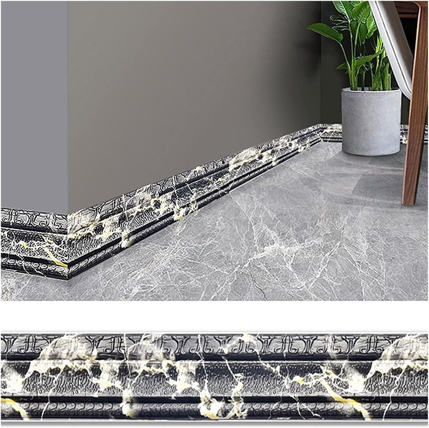 VUIKLCty Skirting Board Decorative Strips: Self-adhesive Foam Skirting Board Stickers