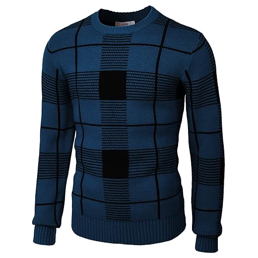 H2H Men’s Slim Fit Casual Christmas Sweater Knitted Xmas Knitwear Holiday Knit
