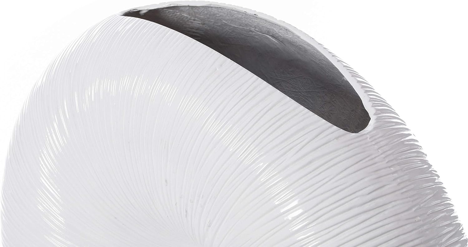 Uniquewise White Modern Round Flat Doughnut Hole Vase