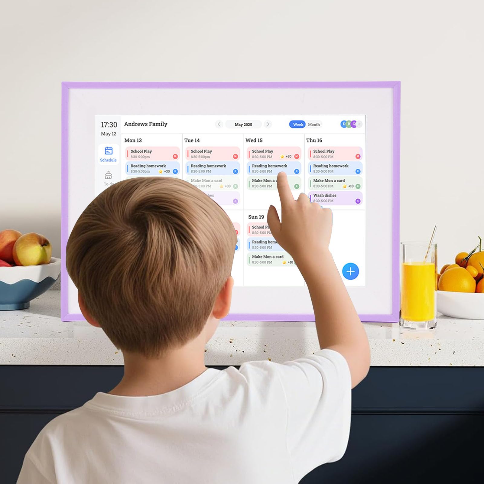 Generic Calendario Digitale Intelligente 15,6 Pollici, Grafico e Pianificatore di Faccenda Elettronica, Touchscreen LCD, per Casa e Ufficio, Ottimo per L'organizzazione del Calendario,