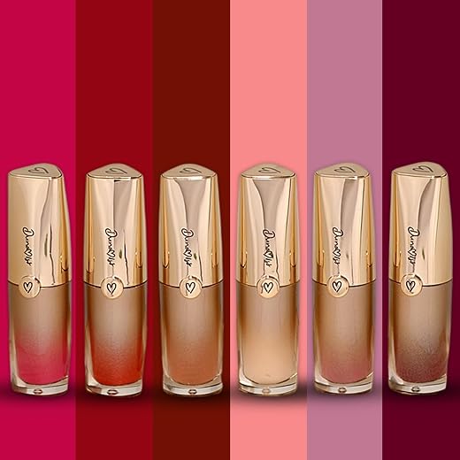 Dunamiss Lip Oil Combo-6 Long Lasting Lipshades | Intense Hydration | Non-Sticky | High Pigment Lip Color| Nourishing Tint...