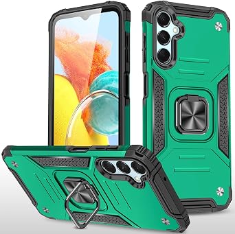Galaxy A15 5G Case Military Grade Built-in Kickstand Case with Stand Holster Armor Heavy Duty Shockproof Cover Protective Case for Samsung Galaxy A15 5G Phone Case for Men Women Dark Green