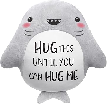 Anniversary/Birthday Gifts for Her/Him/Girlfriend/Boyfriend, Long Remote Distance Relationship Gifts- Novelty Cute Shark Pillow- I Love Miss You Gift for Her/Him, 1515