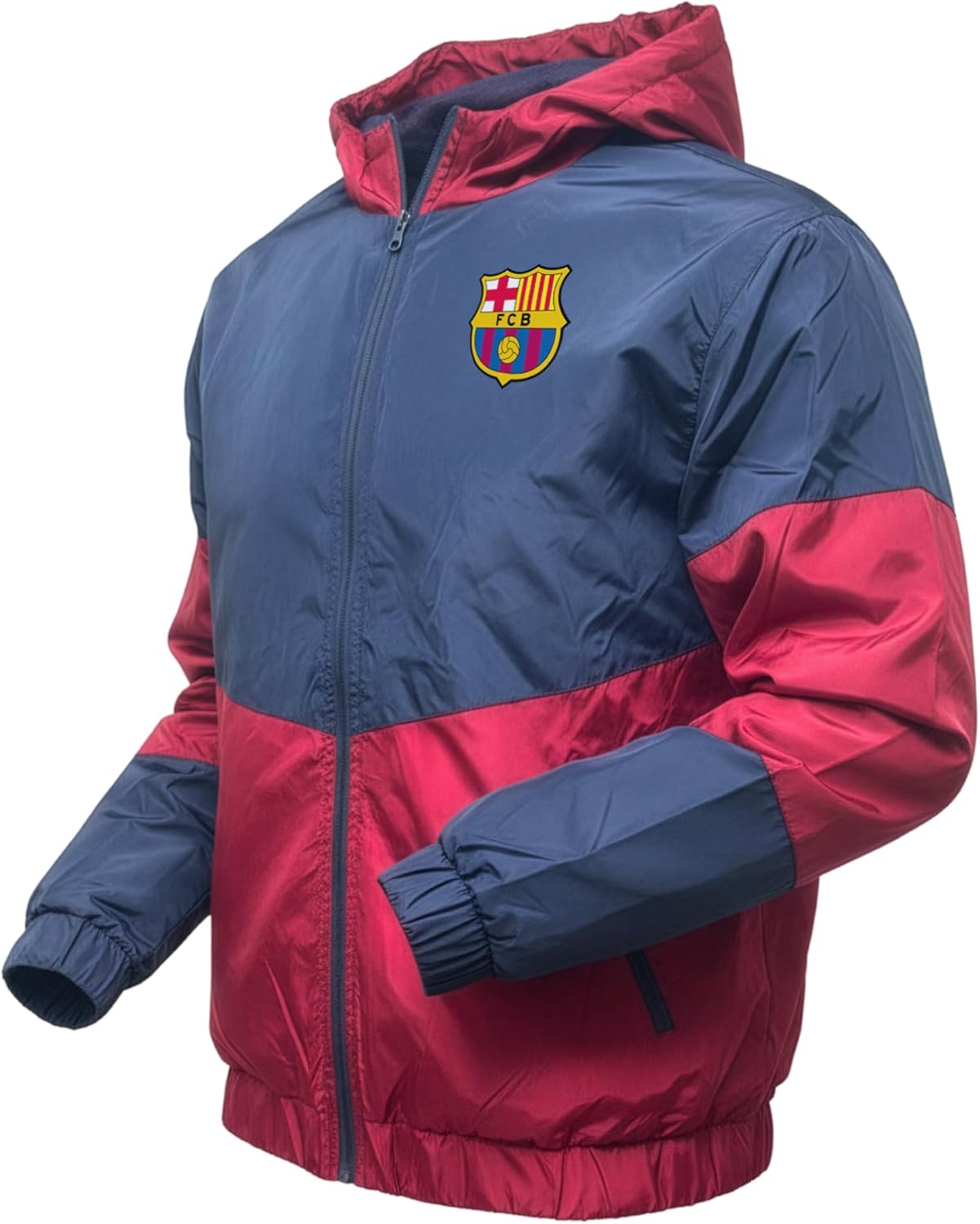 Icon Sports Kids Barcelona Windbreaker Rain Jacket - Youth Sizes - Hooded Zip-Up, Licensed Gear - Image 4