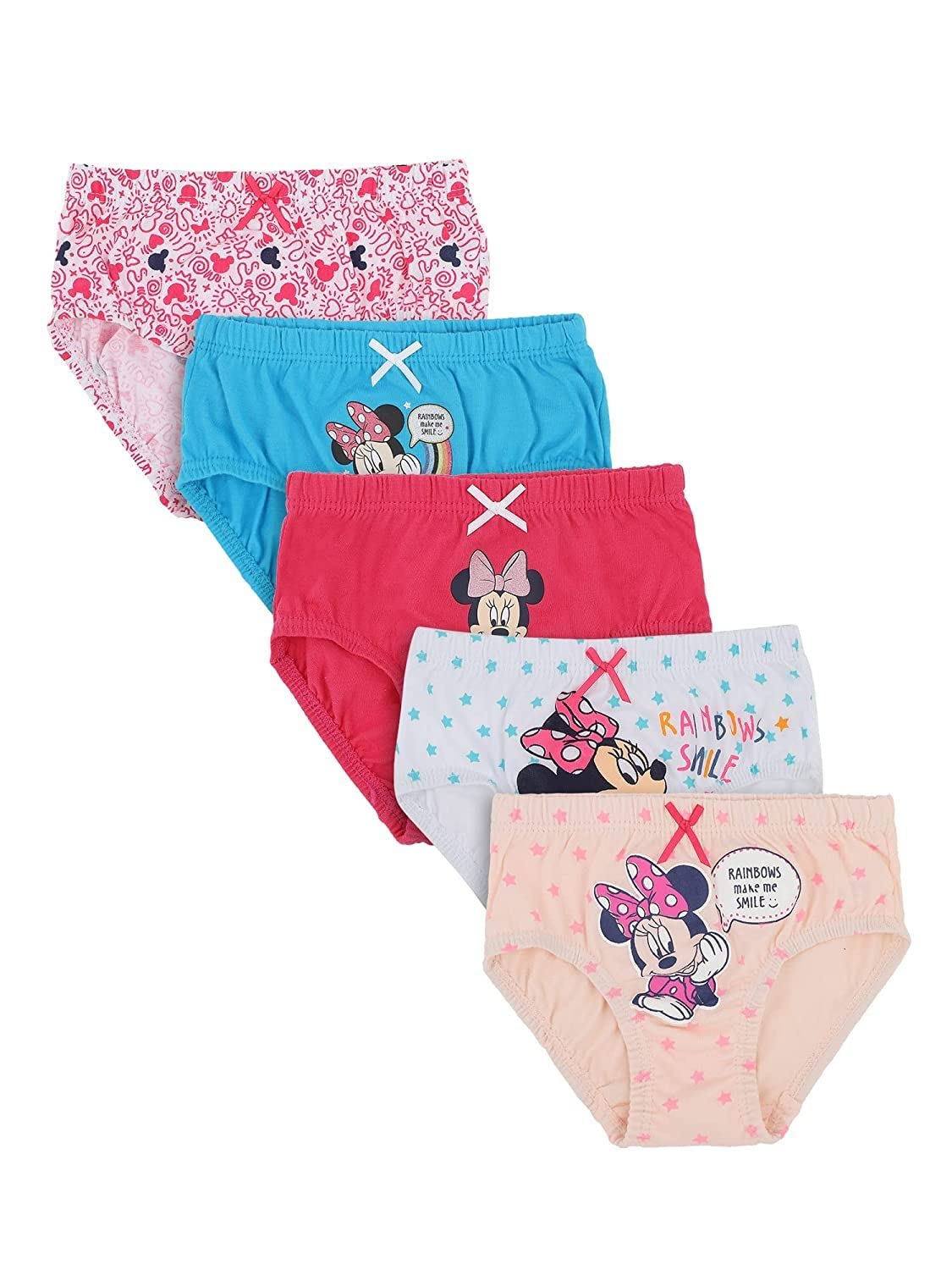 BODYCAREKids Minnie & Friends Girls Panty Ultrasoft Underwear 100% Cotton Soft Comfortable | Skin Friendly | Innerwear Pack of 5-Assorted…
