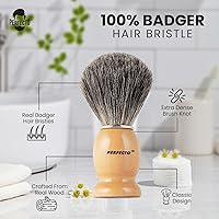 Vista 2 de Brocha de afeitar Perfecto 100 % original de tejón, Diseñada para el mejor afeitado de su vida, para todos los métodos, maquinita de afeitar