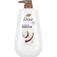 Dove Body Wash with Pump Restore Coconut &amp; Cocoa Butter for 24hr Lotion-Soft Skin Moisturizing Skin Cleanser with No Sulfates No Parabens 30.6 Oz