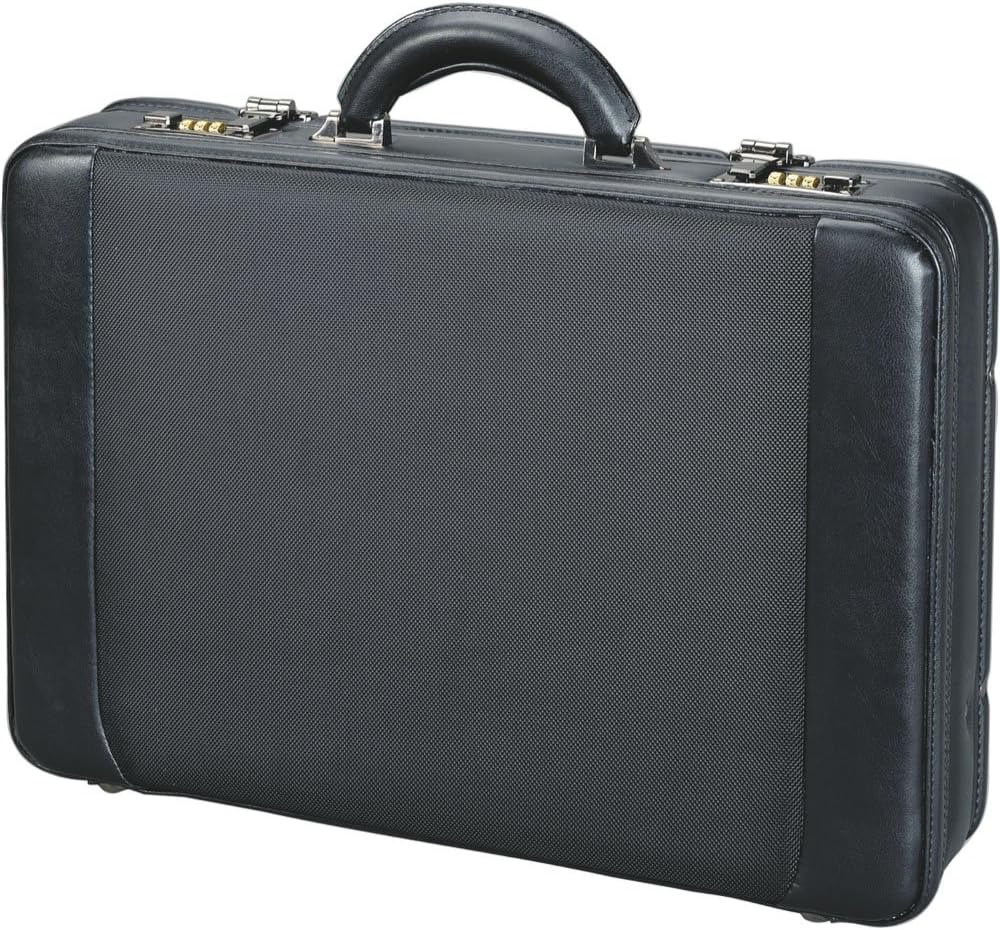 Alassio - 45039 MODICA - attache case briefcase with expandable fold, nylon/imitation leather, black