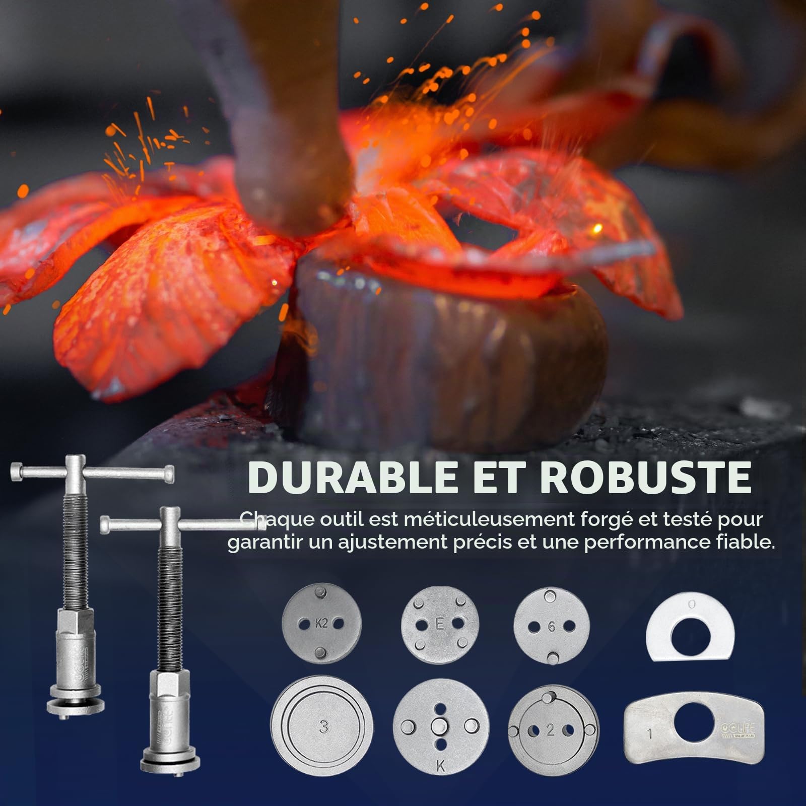 CCLIFE Repousse Piston Frein arriere 22 pièces pour remplacement de disque Outil et adaptateurs