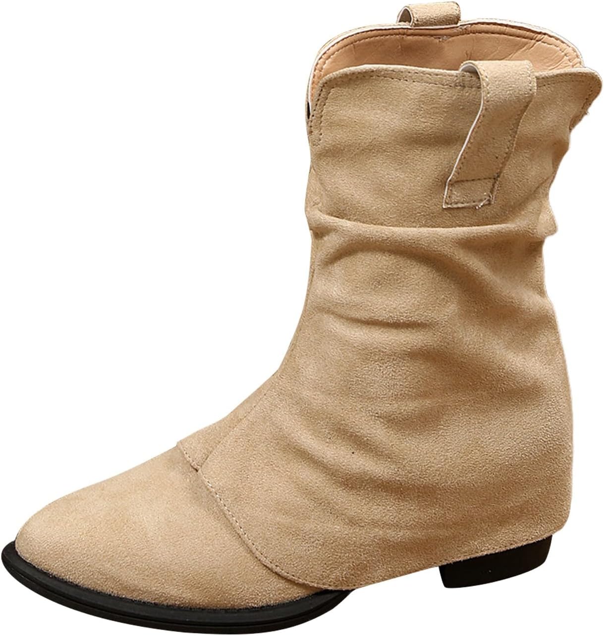 Bottines Femme à Talon Compensé – Style Rétro Western – Fermeture éclair – Semelle Caoutchouc Antidérapante – Noires – Pour Dirndl Ou Tenue Quotidienne
