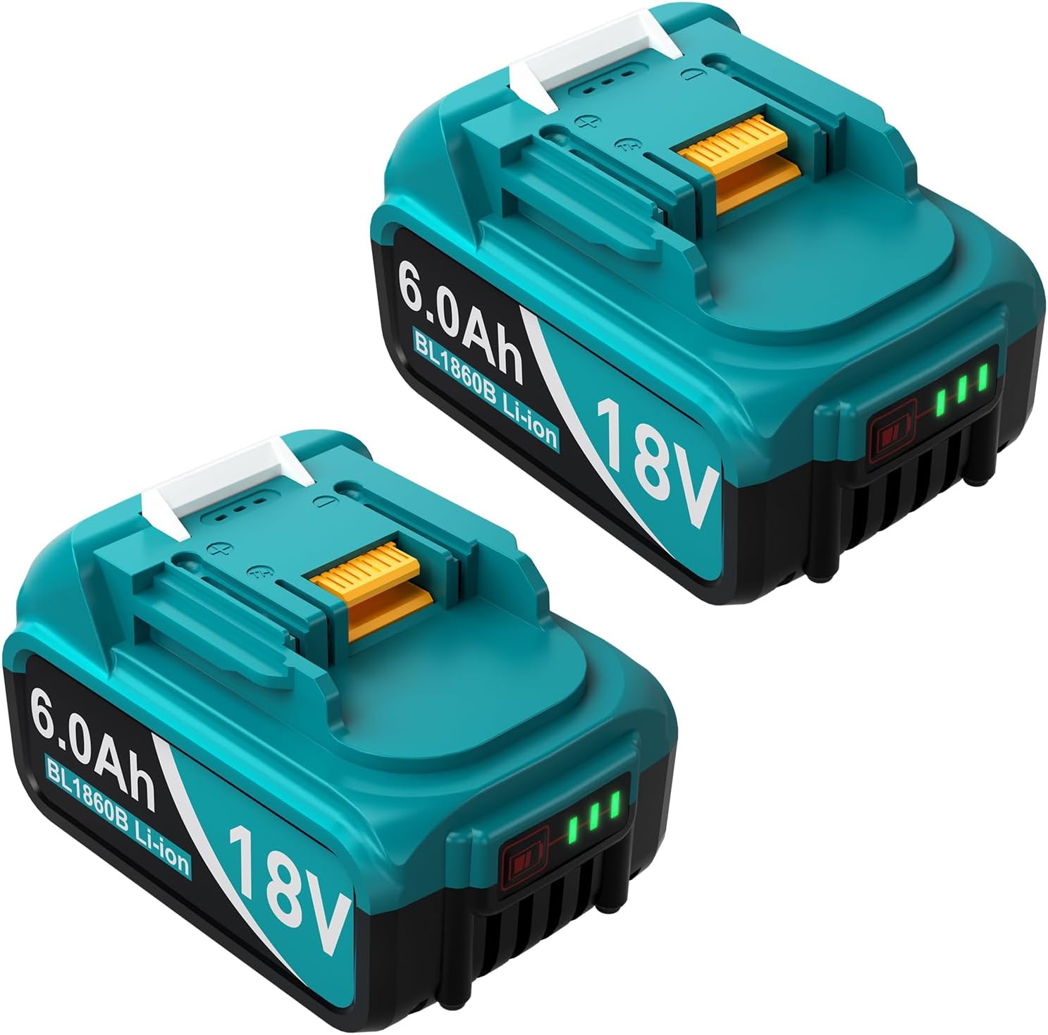 2/pk 6.0Ah 18V Replacement for Makita 18V Battery Compatible with Makita BL1815 BL1830 BL1835 BL1840 BL1850 18volt Battery Compatible with Makita Tools