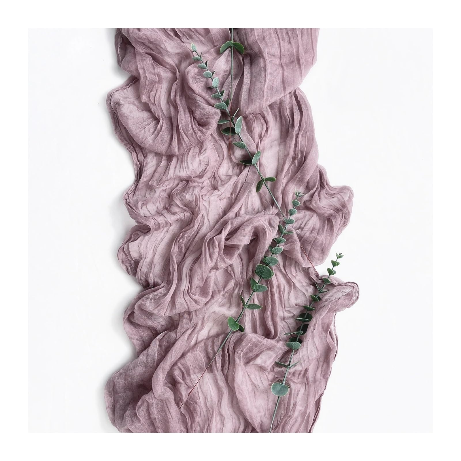 Cotton Table Napkins, Cheesecloth Gauze Table Runner Multicolor 10 Pcs Multiple Sizes(Mauve,10PCS 90X180cm)