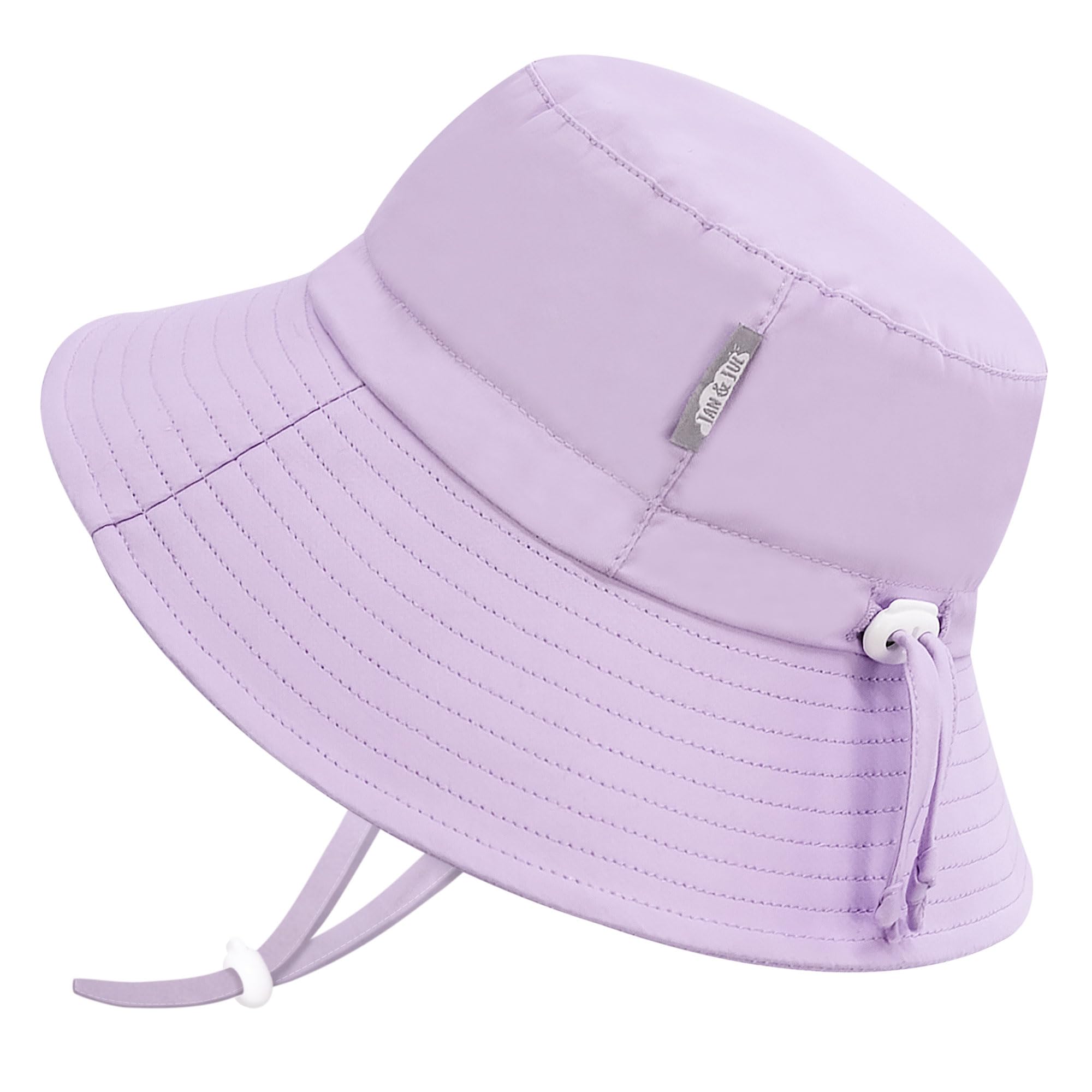Jan & Jul Toddler Girl Beach Sun-Hat with Adjustable Strap (L: 2-5 Years, Lavender) - 1