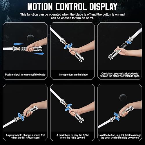 Miniatura 2 de Xenopixel - Sable de luz con control de movimiento, sables de luz de duelo con 34 fuentes de sonido y fuentes personalizadas, sables de Luke que