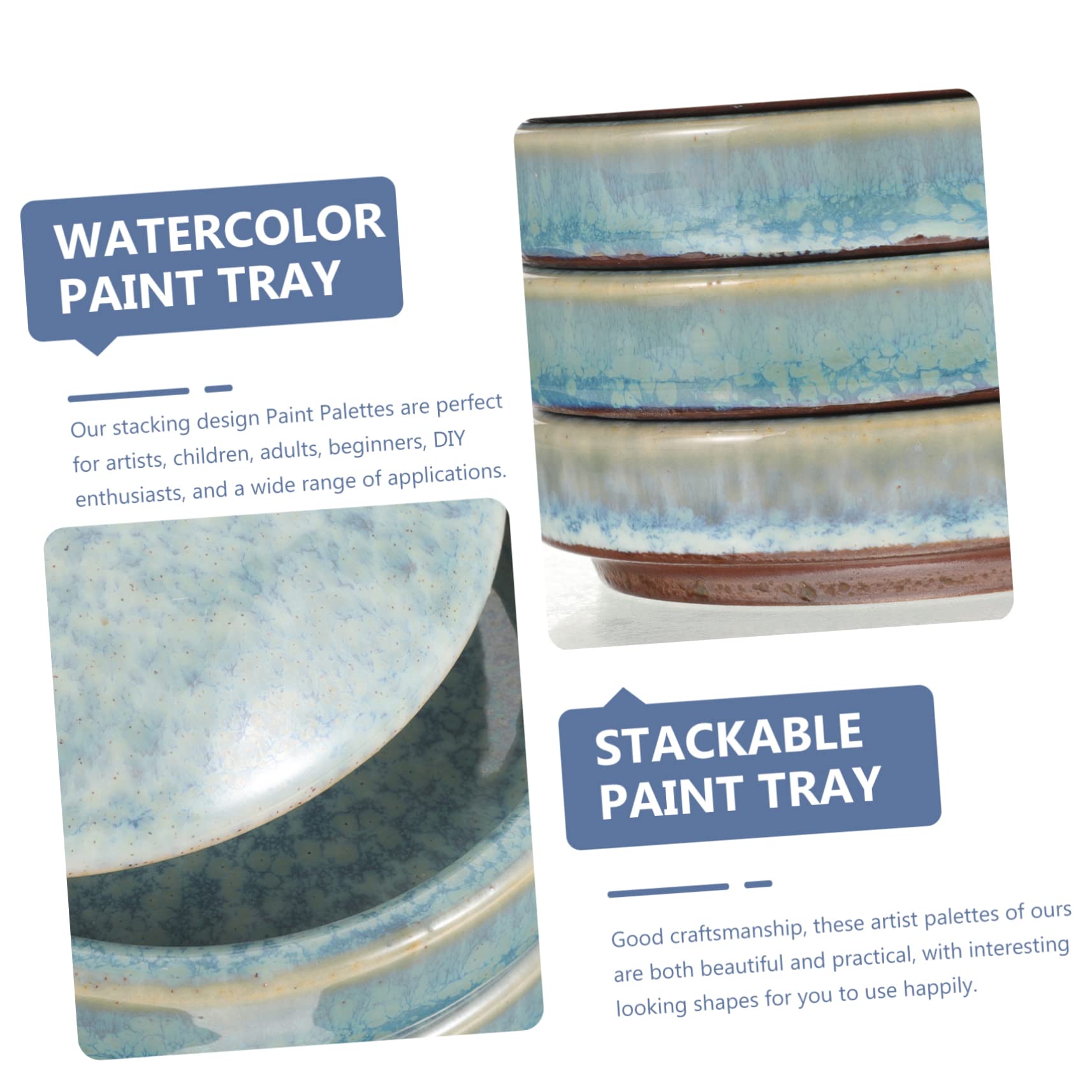 Hemobllo Keramik Mischpalette für Aquarellfarben und Ölfarben 5-lagig mit Deckel Formstabil und Glatt Multifunktional für Künstler und Schmuckaufbewahrung