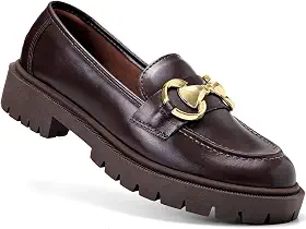 Mocassim Feminino Lumiss Tratorado Confortável Casual Enfeite Metalizado Dourado
