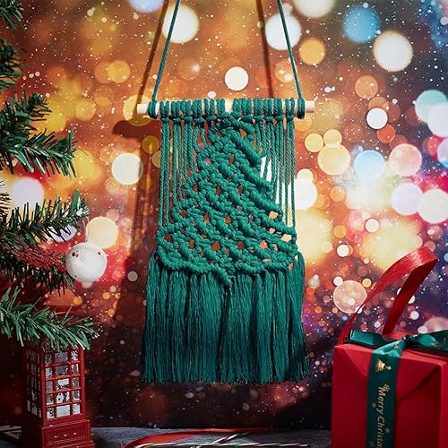 Miniatura 7 de Kit de macramé para árbol de Navidad, macramé para colgar en la pared, kit de bricolaje para principiantes, kit de macramé para colgar, kit de