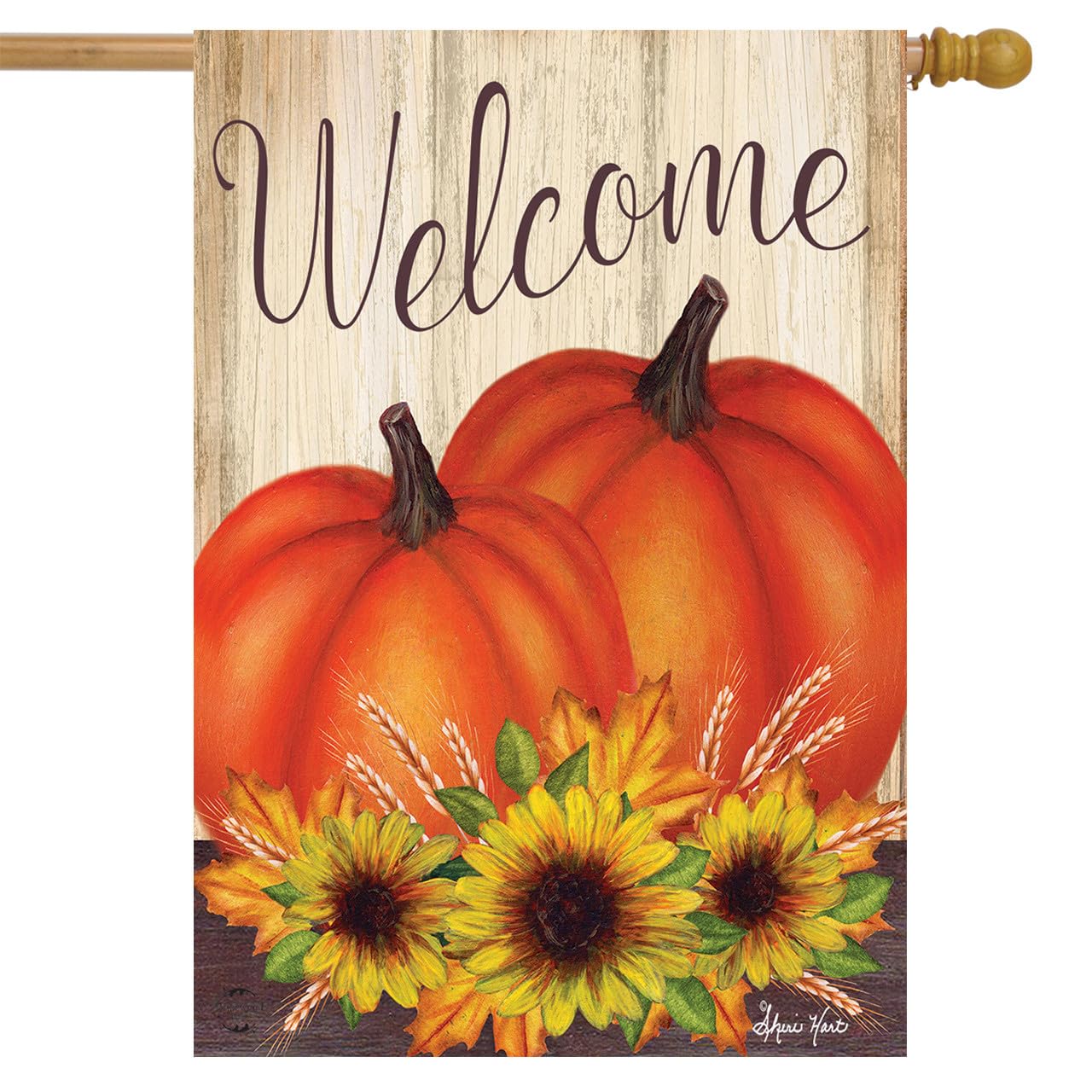 Briarwood Lane Pumpkin Autumn House Flagge, Sonnenblumen, 71 x 101,6 cm, 2 Stück