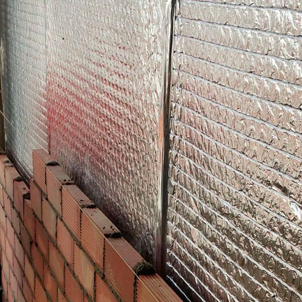Aislante térmico reflexivo 100% aluminio y burbujas - Rollo 30m² (25 x 1,20) + Cinta Aluminio (45m). Para calor y frío: Viviendas, Caravanas, radiadores, buhardillas, trasteros, garajes