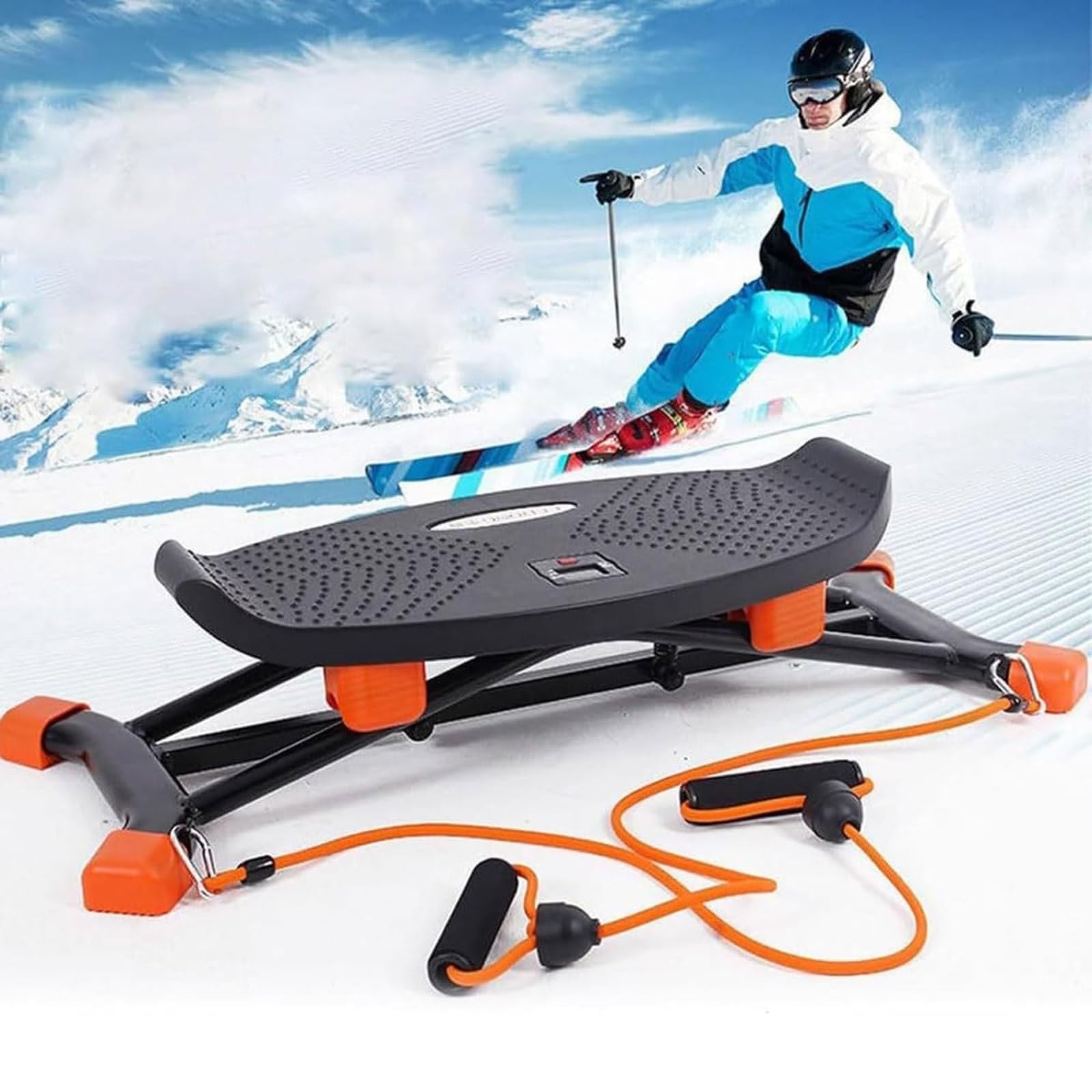 Indoor-Ski-Maschine, einstellbarer Widerstand, simuliertes Krafttraining, Datenanzeigen, Tragfähigkeit 100 kg, Schwungschiebemaschine, Kraft- und Balance-Trainingswerkzeug-Set, für Skitraining