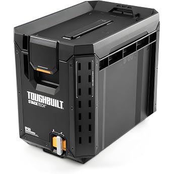 TOUGHBUILT (タフビルト) STACK TECH (スタックテック) Tool Box [Half Size] | IP65 Rated, Auto Locking System, Removable Tray, Secure Latch,