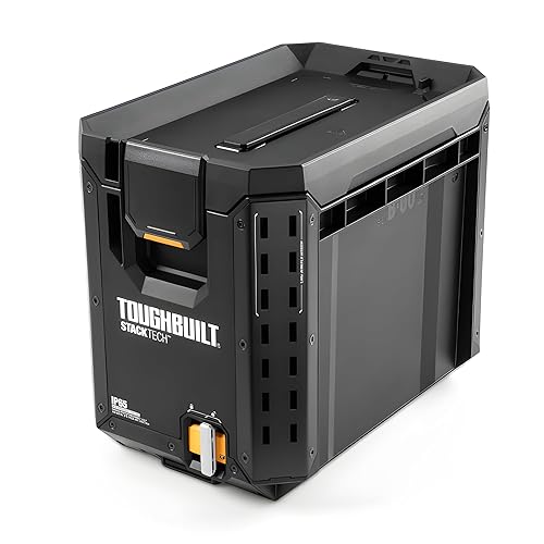 ToughBuilt StackTech Compact Tool Box Lockable Organizer with Removable Tray