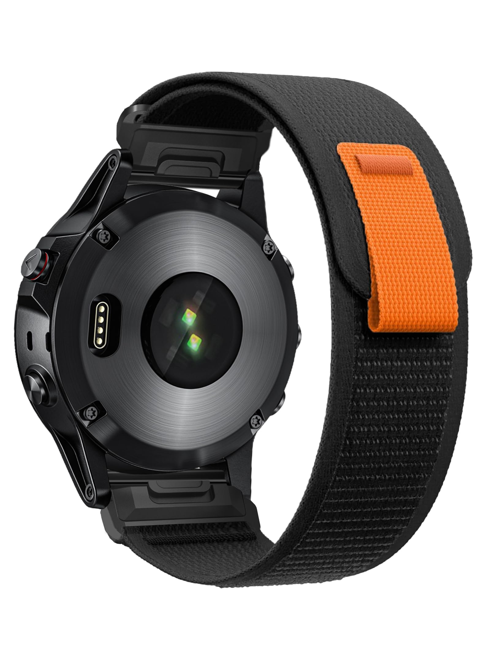 Sports-Band for Garmin Fenix 8 AMOLED-51mm/7X/Fenix 6X pro/Fenix 6X Sapphire/Fenix 5X /Fenix 5X plus/Fenix 3, 26mm Adjustable Nylon Loop Bands for Garmin Enduro/Tactix Delta/Descent Mk1 Mk2 Mk2i, Men Women, Breathable, Durable(BlackStripeGrey)