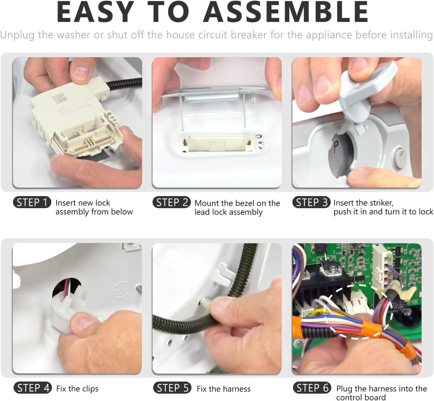 WH08X37938 WH08X32697 Washer Lid Lock Switch Kit | Compatible with GE Washing Machines, Home appliance accessories