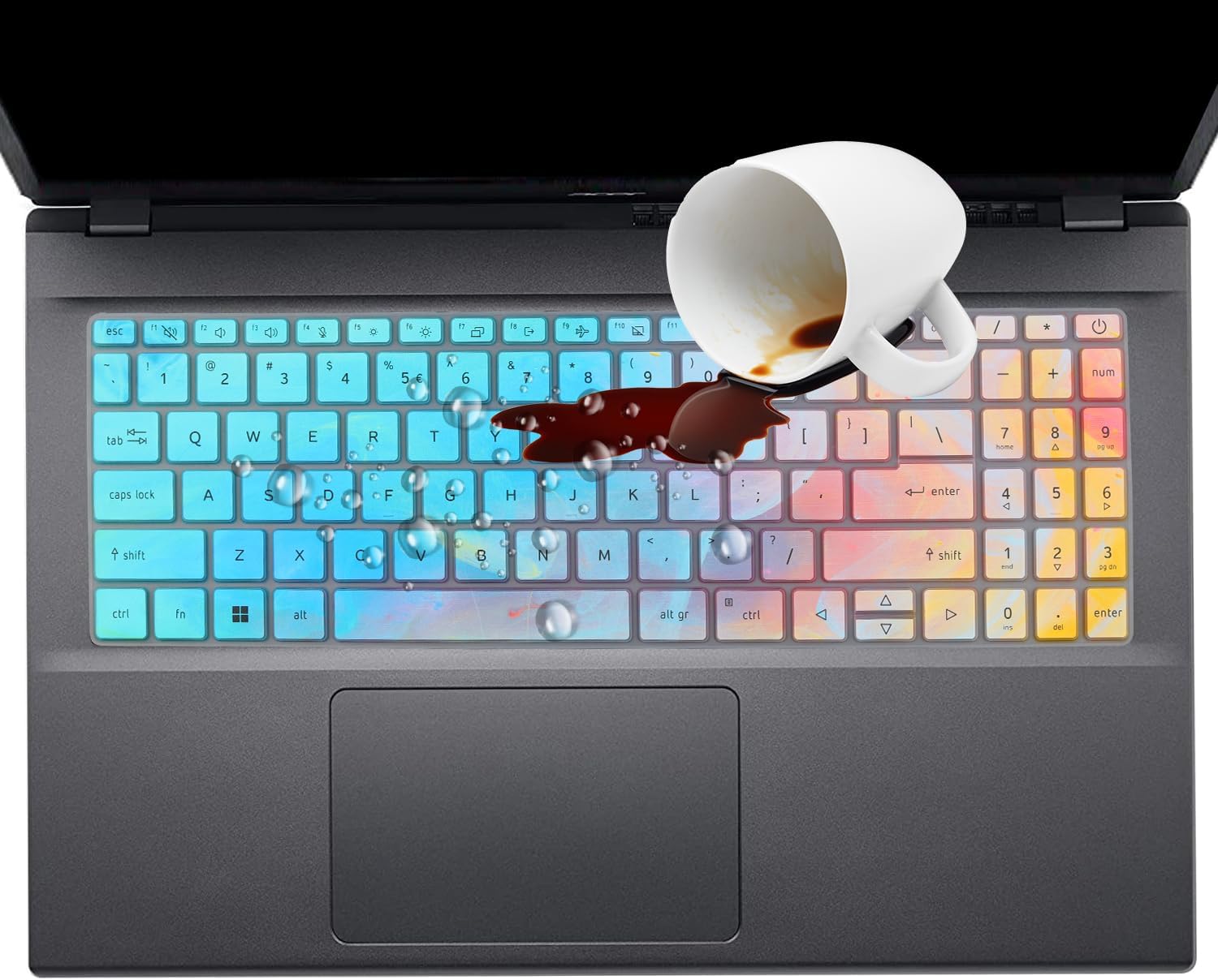 Keyboard Cover for 2025 2024 Acer Aspire 3 15.6" A315-24P/24PT A315-58/59 A315-510P, Aspire 5 15.6" A515-58M/58GM/58PT/58P A515-57/57G/57T A515-47/48M, Aspire Vero 15.6" 16" (Not Fit A515-46~A515-56) image 7 of 7 B0CHYJL53K