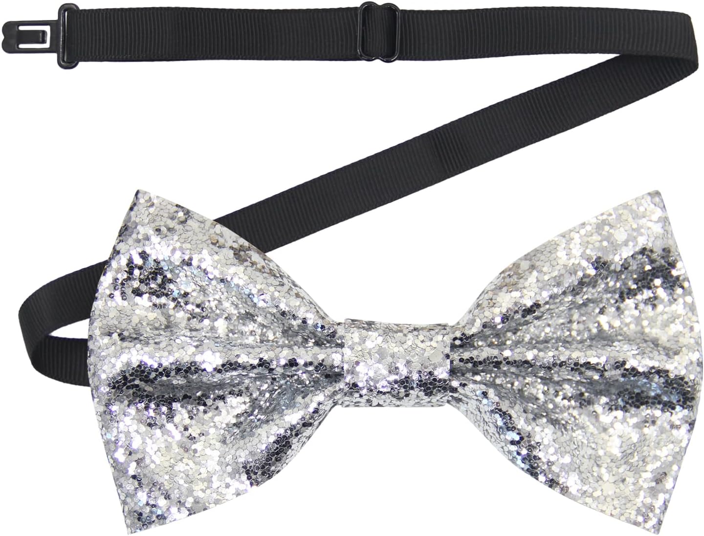 white sequin bow tie