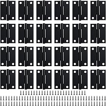 24 Pack 1.5 Black Door Hinge with Screws for Door, Cabinet, DIY Project | Heavy-Duty, Rust-Proof, Easy Installation, Multi-USE