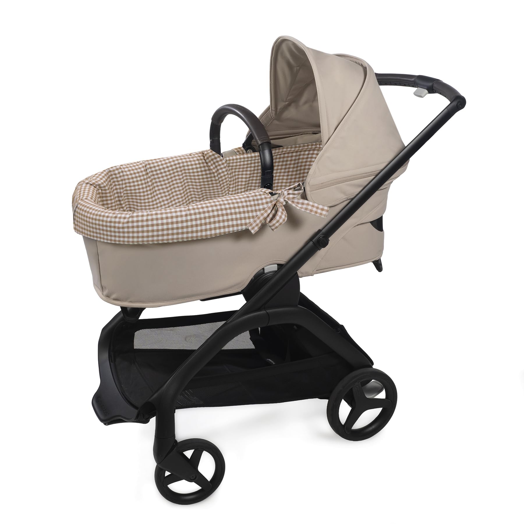 Cubre capazo dual más sábana Praliné de Walking Mum (VICHY/RAYAS MOKA)