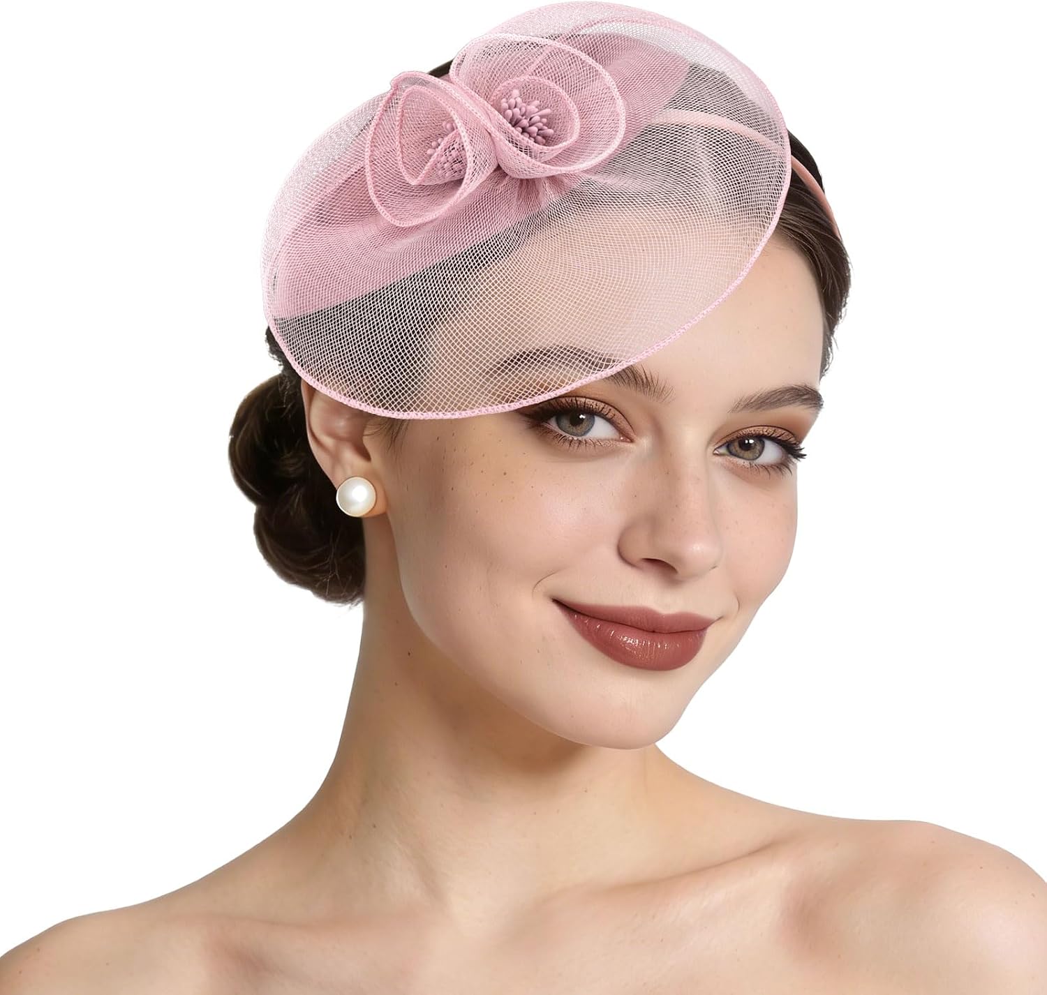 Semato Fascinators Hats for Women Mesh Elegant Tea Party Kentucky Hat Derby Headband with Hair Clip