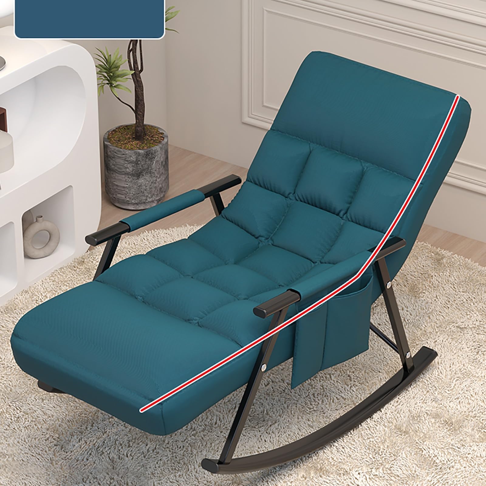 Patio chaise longue extra large saphir réglable avec coussin moelleux extérieur