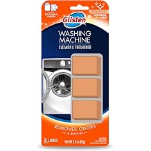 Glisten Washing Machine Cleaner and Freshener Deodorizer for All Top Load and Front Load Washers and HE Machines, Made in the USA, Fresh Scent, 3 Tablets