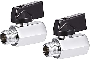 2-Pack 1/4" NPT Brass Mini Ball Valve Shut-Off Valve