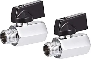 2 Pack Brass Mini Ball Valve 1/4" NPT Female to Male Thread
