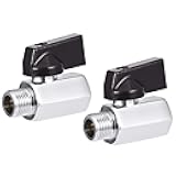 2 Pack Brass Mini Ball Valve 1/4