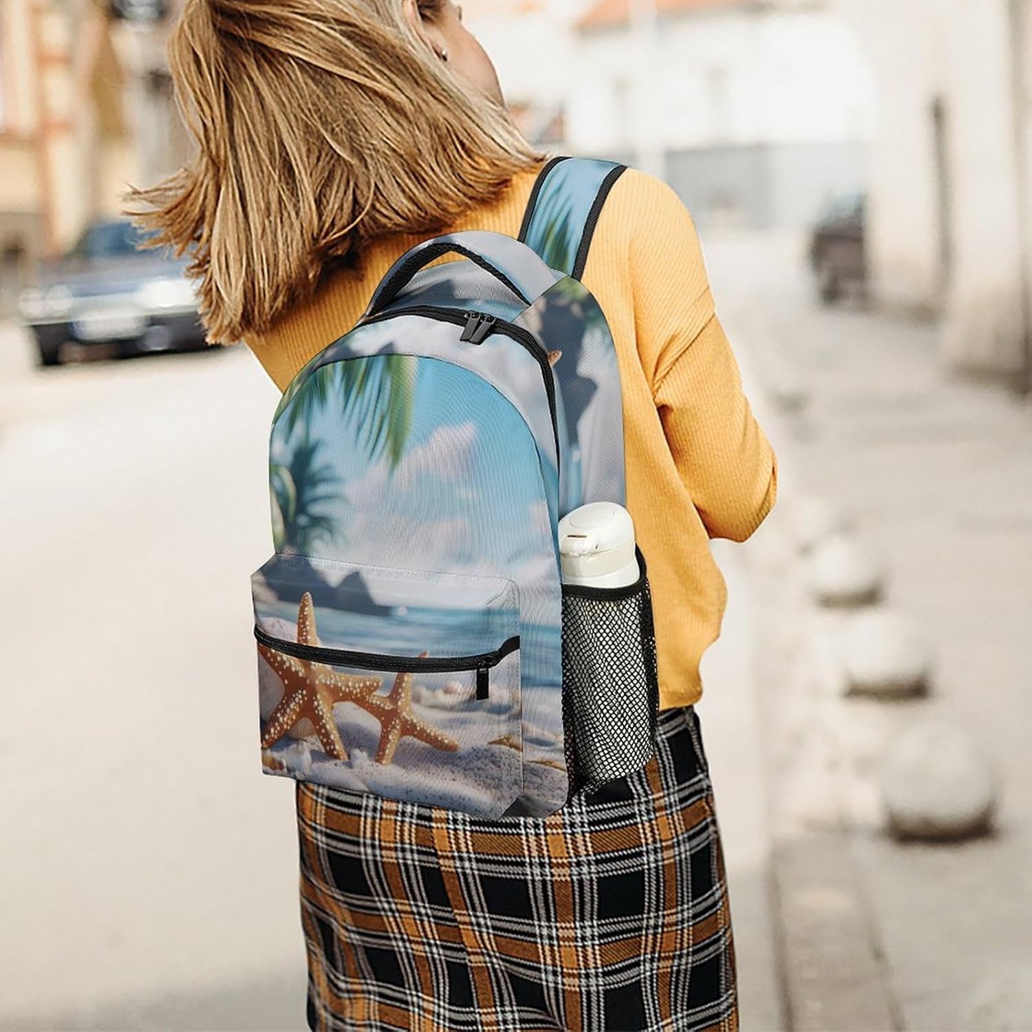 Seashell Starfish And Beach Laptop Backpack Lightweight Travel Daypack Shoulder Bag for Men Women